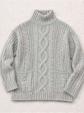 Abercrombie Cable Knit Turtleneck Sweater Chunky Cozy Pullover